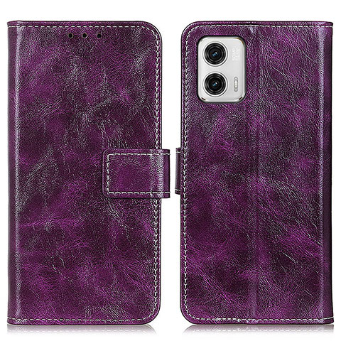 Custodia Portafoglio In Pelle Cover con Supporto K04Z per Motorola Moto G73 5G Viola