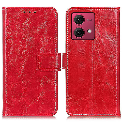 Custodia Portafoglio In Pelle Cover con Supporto K04Z per Motorola Moto G84 5G Rosso