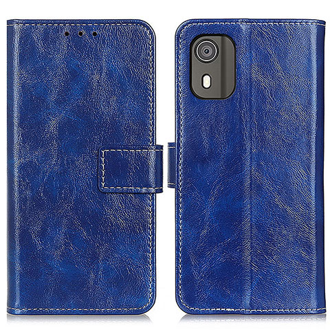 Custodia Portafoglio In Pelle Cover con Supporto K04Z per Nokia C02 Blu