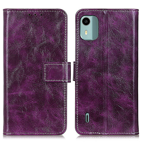 Custodia Portafoglio In Pelle Cover con Supporto K04Z per Nokia C12 Pro Viola