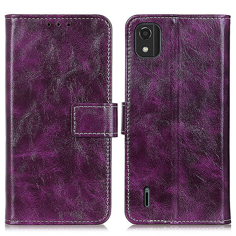 Custodia Portafoglio In Pelle Cover con Supporto K04Z per Nokia C2 2nd Edition Viola