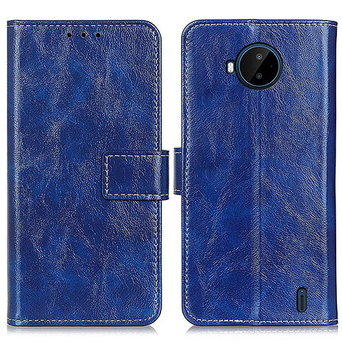 Custodia Portafoglio In Pelle Cover con Supporto K04Z per Nokia C20 Plus Blu