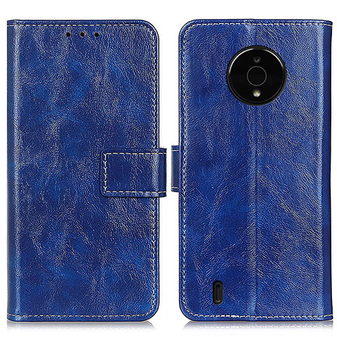 Custodia Portafoglio In Pelle Cover con Supporto K04Z per Nokia C200 Blu
