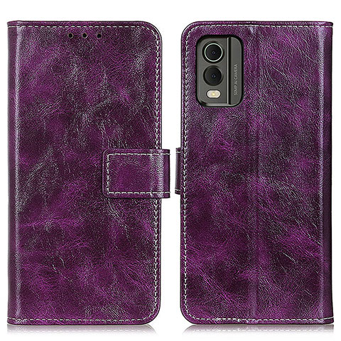 Custodia Portafoglio In Pelle Cover con Supporto K04Z per Nokia C210 Viola