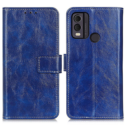 Custodia Portafoglio In Pelle Cover con Supporto K04Z per Nokia C22 Blu