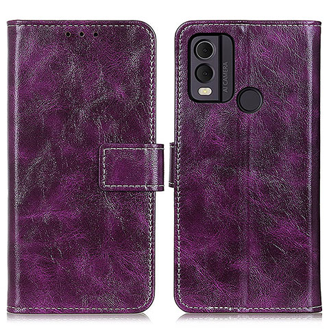 Custodia Portafoglio In Pelle Cover con Supporto K04Z per Nokia C22 Viola