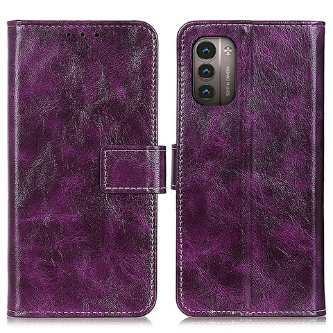 Custodia Portafoglio In Pelle Cover con Supporto K04Z per Nokia G11 Viola