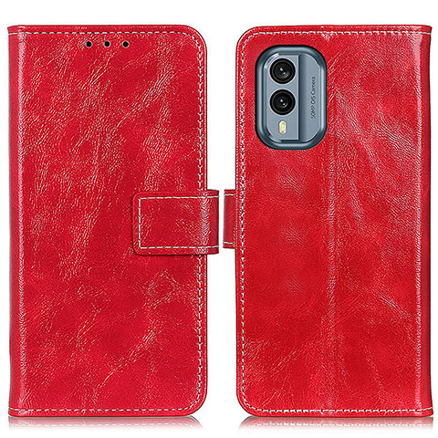 Custodia Portafoglio In Pelle Cover con Supporto K04Z per Nokia X30 5G Rosso