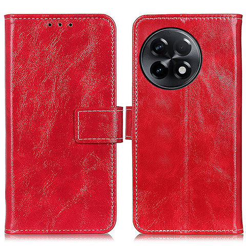 Custodia Portafoglio In Pelle Cover con Supporto K04Z per OnePlus 11R 5G Rosso