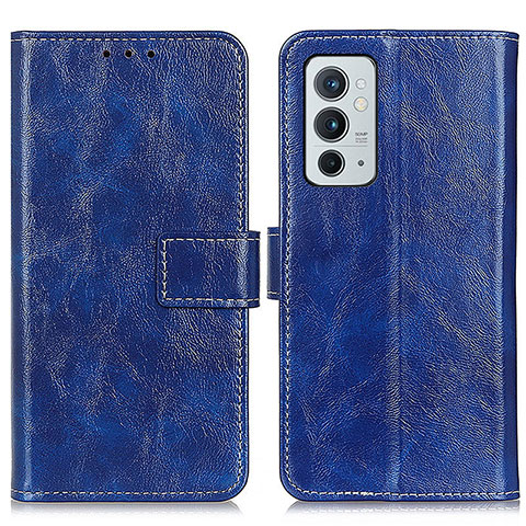 Custodia Portafoglio In Pelle Cover con Supporto K04Z per OnePlus 9RT 5G Blu