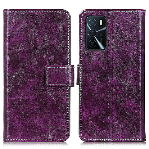 Custodia Portafoglio In Pelle Cover con Supporto K04Z per Oppo A16 Viola