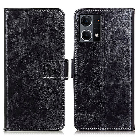 Custodia Portafoglio In Pelle Cover con Supporto K04Z per Oppo F21 Pro 4G Nero