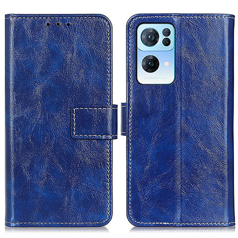 Custodia Portafoglio In Pelle Cover con Supporto K04Z per Oppo Reno7 Pro 5G Blu