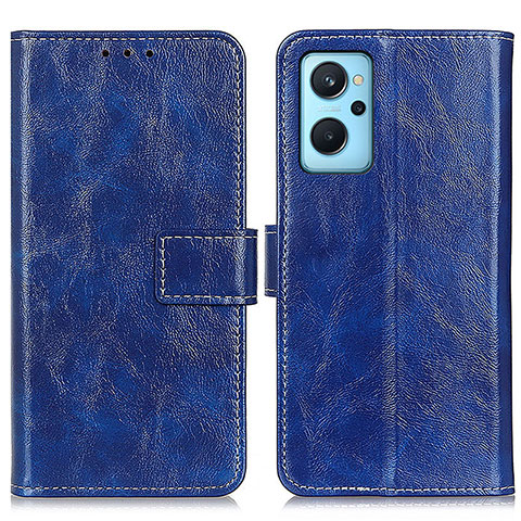 Custodia Portafoglio In Pelle Cover con Supporto K04Z per Realme 9i 4G Blu