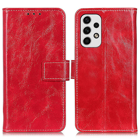 Custodia Portafoglio In Pelle Cover con Supporto K04Z per Samsung Galaxy A23 4G Rosso