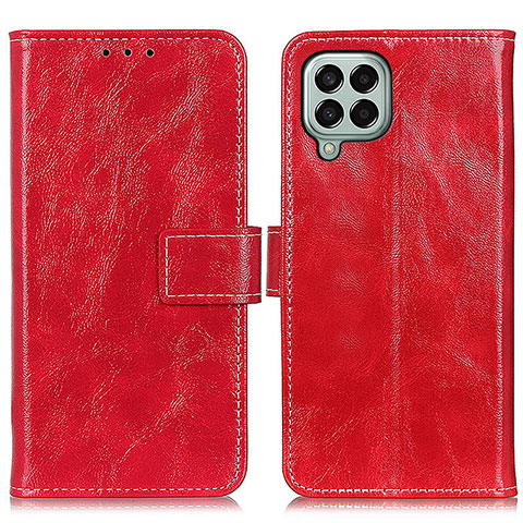 Custodia Portafoglio In Pelle Cover con Supporto K04Z per Samsung Galaxy M33 5G Rosso