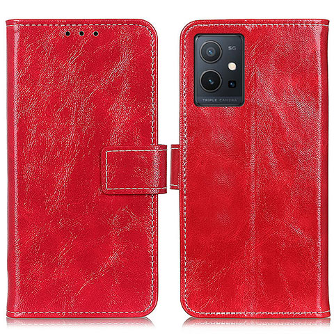 Custodia Portafoglio In Pelle Cover con Supporto K04Z per Vivo Y52t 5G Rosso