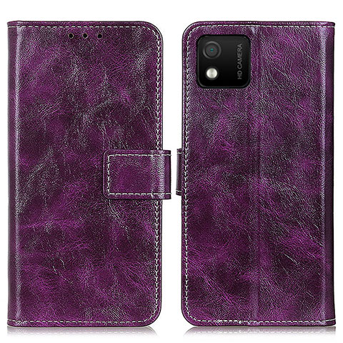 Custodia Portafoglio In Pelle Cover con Supporto K04Z per Wiko Y52 Viola