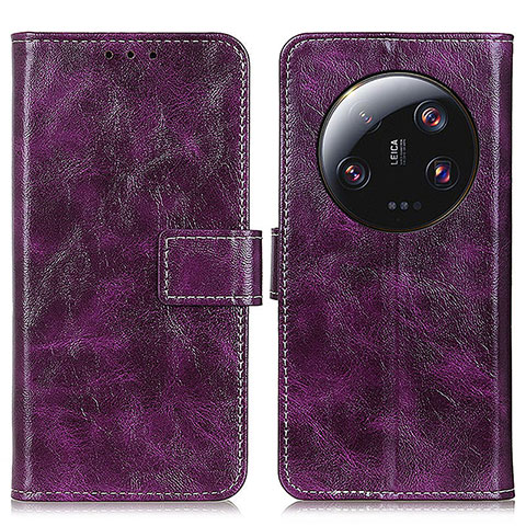 Custodia Portafoglio In Pelle Cover con Supporto K04Z per Xiaomi Mi 13 Ultra 5G Viola