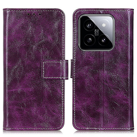 Custodia Portafoglio In Pelle Cover con Supporto K04Z per Xiaomi Mi 14 5G Viola