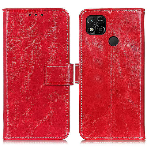 Custodia Portafoglio In Pelle Cover con Supporto K04Z per Xiaomi POCO C3 Rosso