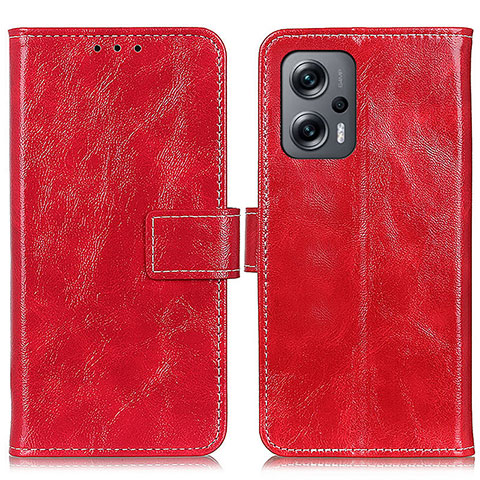 Custodia Portafoglio In Pelle Cover con Supporto K04Z per Xiaomi Redmi K50i 5G Rosso