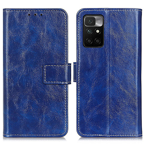 Custodia Portafoglio In Pelle Cover con Supporto K04Z per Xiaomi Redmi Note 11 4G (2021) Blu