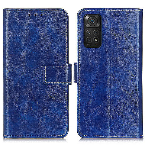 Custodia Portafoglio In Pelle Cover con Supporto K04Z per Xiaomi Redmi Note 11 4G (2022) Blu