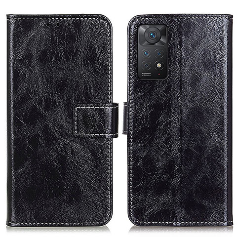 Custodia Portafoglio In Pelle Cover con Supporto K04Z per Xiaomi Redmi Note 11 Pro 4G Nero