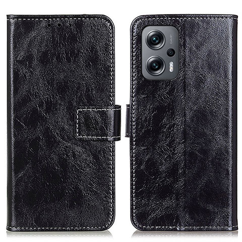 Custodia Portafoglio In Pelle Cover con Supporto K04Z per Xiaomi Redmi Note 11T Pro 5G Nero