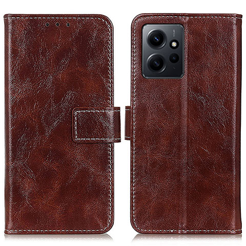 Custodia Portafoglio In Pelle Cover con Supporto K04Z per Xiaomi Redmi Note 12 4G Marrone