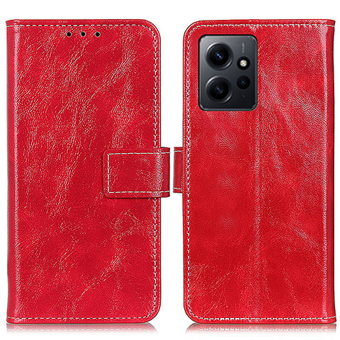 Custodia Portafoglio In Pelle Cover con Supporto K04Z per Xiaomi Redmi Note 12 4G Rosso