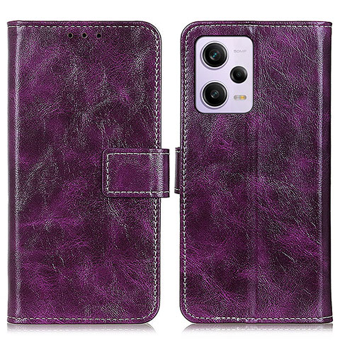 Custodia Portafoglio In Pelle Cover con Supporto K04Z per Xiaomi Redmi Note 12 Pro 5G Viola