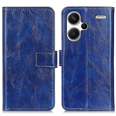 Custodia Portafoglio In Pelle Cover con Supporto K04Z per Xiaomi Redmi Note 13 Pro+ Plus 5G Blu