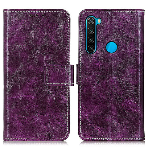 Custodia Portafoglio In Pelle Cover con Supporto K04Z per Xiaomi Redmi Note 8 (2021) Viola