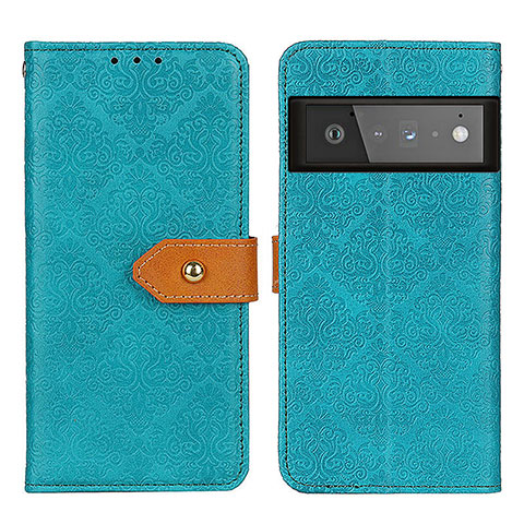 Custodia Portafoglio In Pelle Cover con Supporto K05Z per Google Pixel 6 Pro 5G Verde