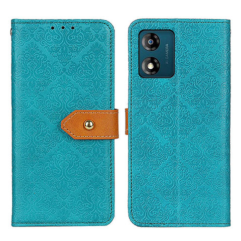 Custodia Portafoglio In Pelle Cover con Supporto K05Z per Motorola Moto E13 Verde