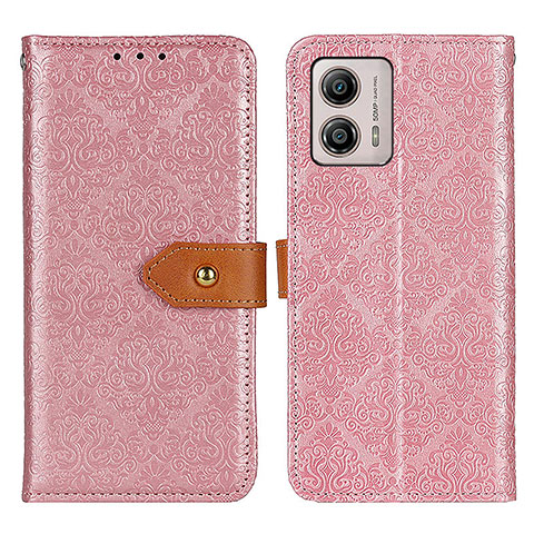 Custodia Portafoglio In Pelle Cover con Supporto K05Z per Motorola Moto G53y 5G Rosa