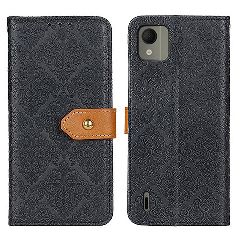 Custodia Portafoglio In Pelle Cover con Supporto K05Z per Nokia C110 Nero