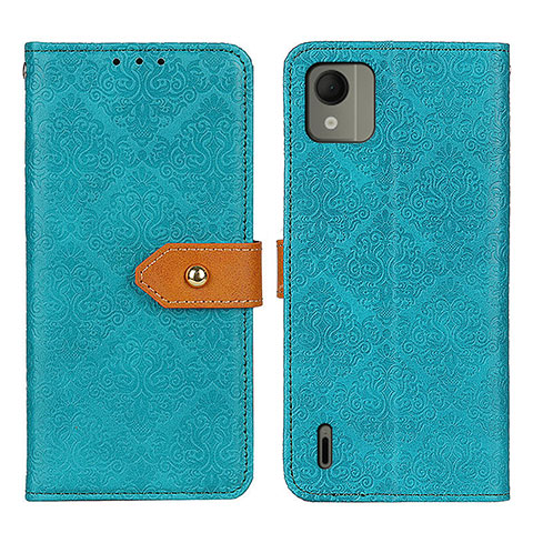 Custodia Portafoglio In Pelle Cover con Supporto K05Z per Nokia C110 Verde