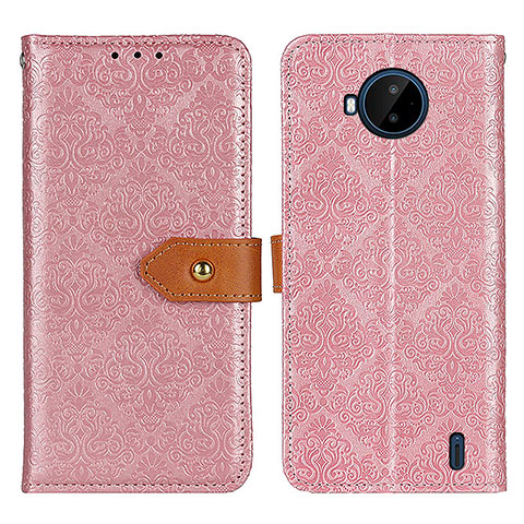 Custodia Portafoglio In Pelle Cover con Supporto K05Z per Nokia C20 Plus Rosa