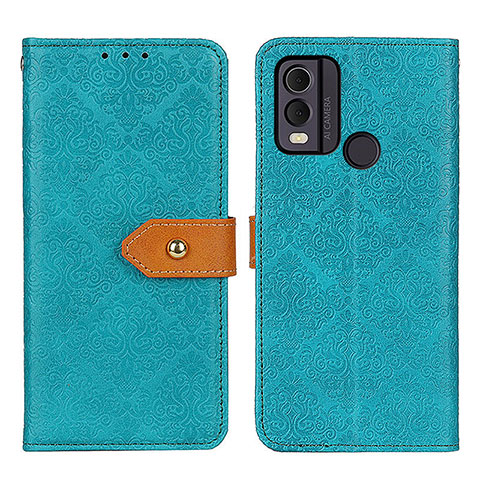 Custodia Portafoglio In Pelle Cover con Supporto K05Z per Nokia C22 Verde