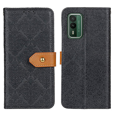 Custodia Portafoglio In Pelle Cover con Supporto K05Z per Nokia XR21 Nero