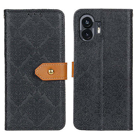 Custodia Portafoglio In Pelle Cover con Supporto K05Z per Nothing Phone 2 Nero