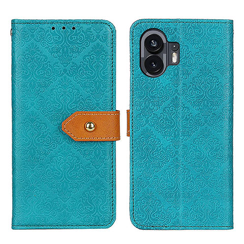 Custodia Portafoglio In Pelle Cover con Supporto K05Z per Nothing Phone 2 Verde