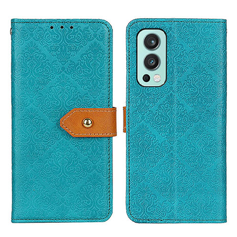 Custodia Portafoglio In Pelle Cover con Supporto K05Z per OnePlus Nord 2 5G Verde