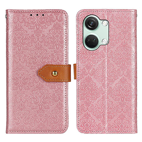 Custodia Portafoglio In Pelle Cover con Supporto K05Z per OnePlus Nord 3 5G Rosa