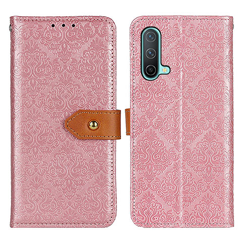 Custodia Portafoglio In Pelle Cover con Supporto K05Z per OnePlus Nord CE 5G Rosa