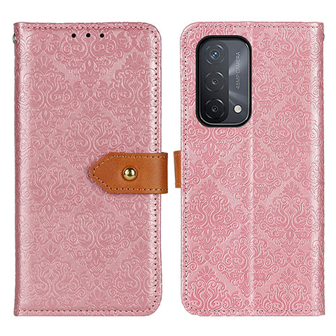 Custodia Portafoglio In Pelle Cover con Supporto K05Z per OnePlus Nord N200 5G Rosa