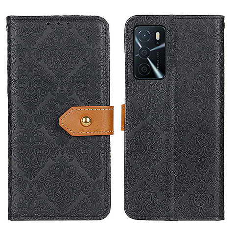 Custodia Portafoglio In Pelle Cover con Supporto K05Z per Oppo A16 Nero